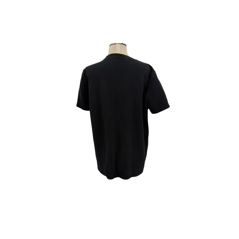 Maison Labiche Thuglife Embroidered Cotton Crewneck Tee Black Size‎ Large